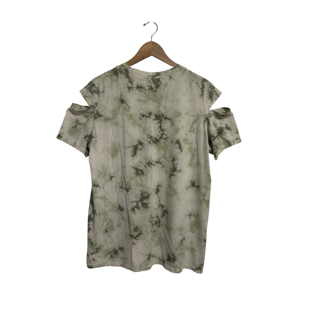 Lululemon Green Tie Dye Cut Out Shoulder Short Sleeve Tee Shirt Womens Size 8 - Picture 8 of 9